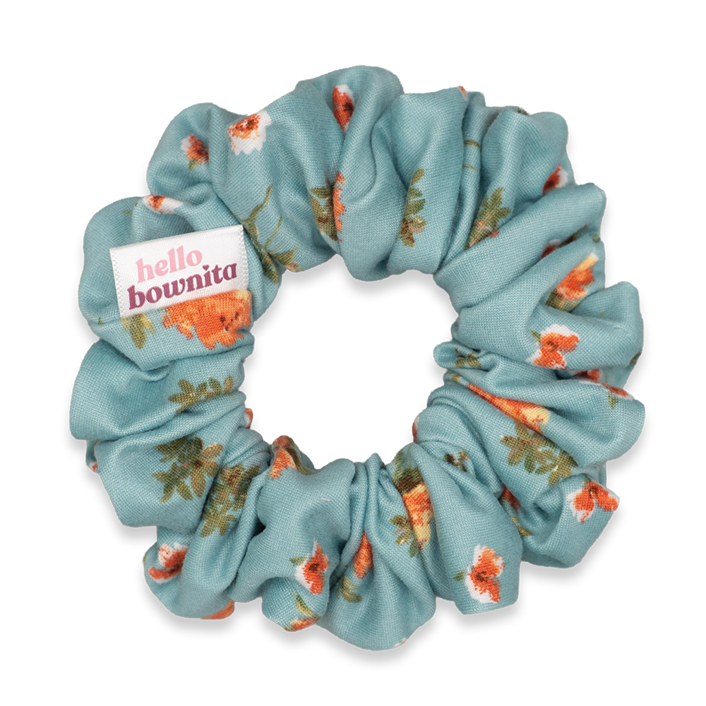 Turquoise Blooms Scrunchie | Everyday Collection