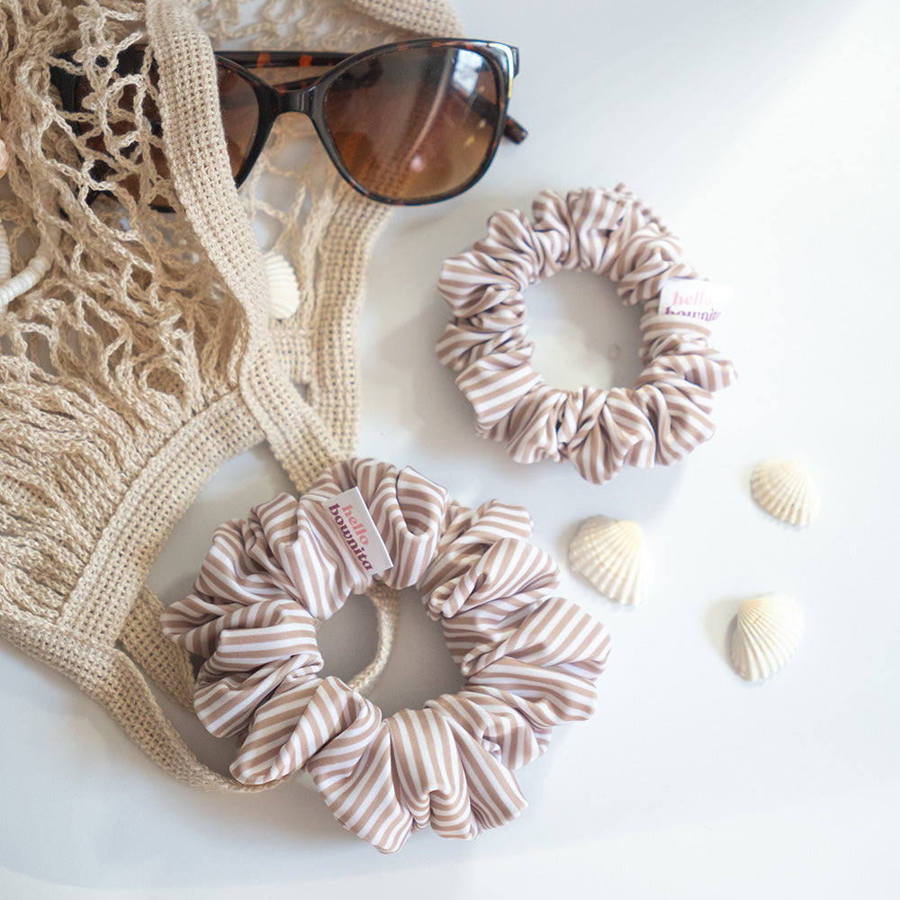 Beige Striped Scrunchie | Activewear Collection