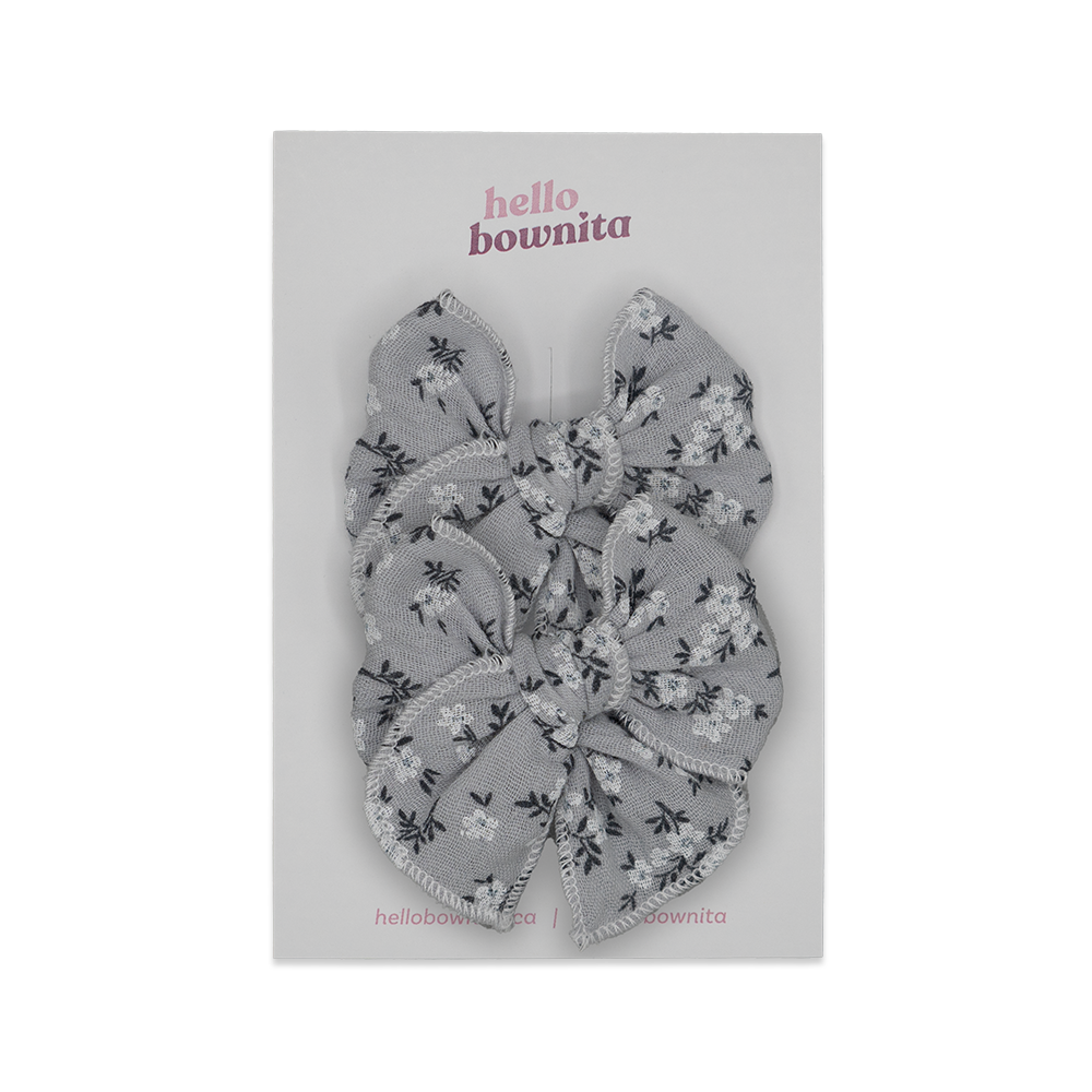 Blue Blossoms Gauze Bow | Some Bunny Loves You Collection