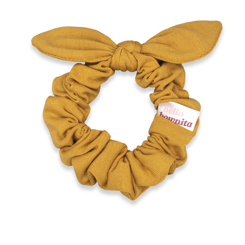 Mustard Scrunchie with Bow| Everyday Collection