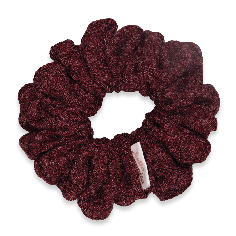 Burgundy Ribbed Scrunchie