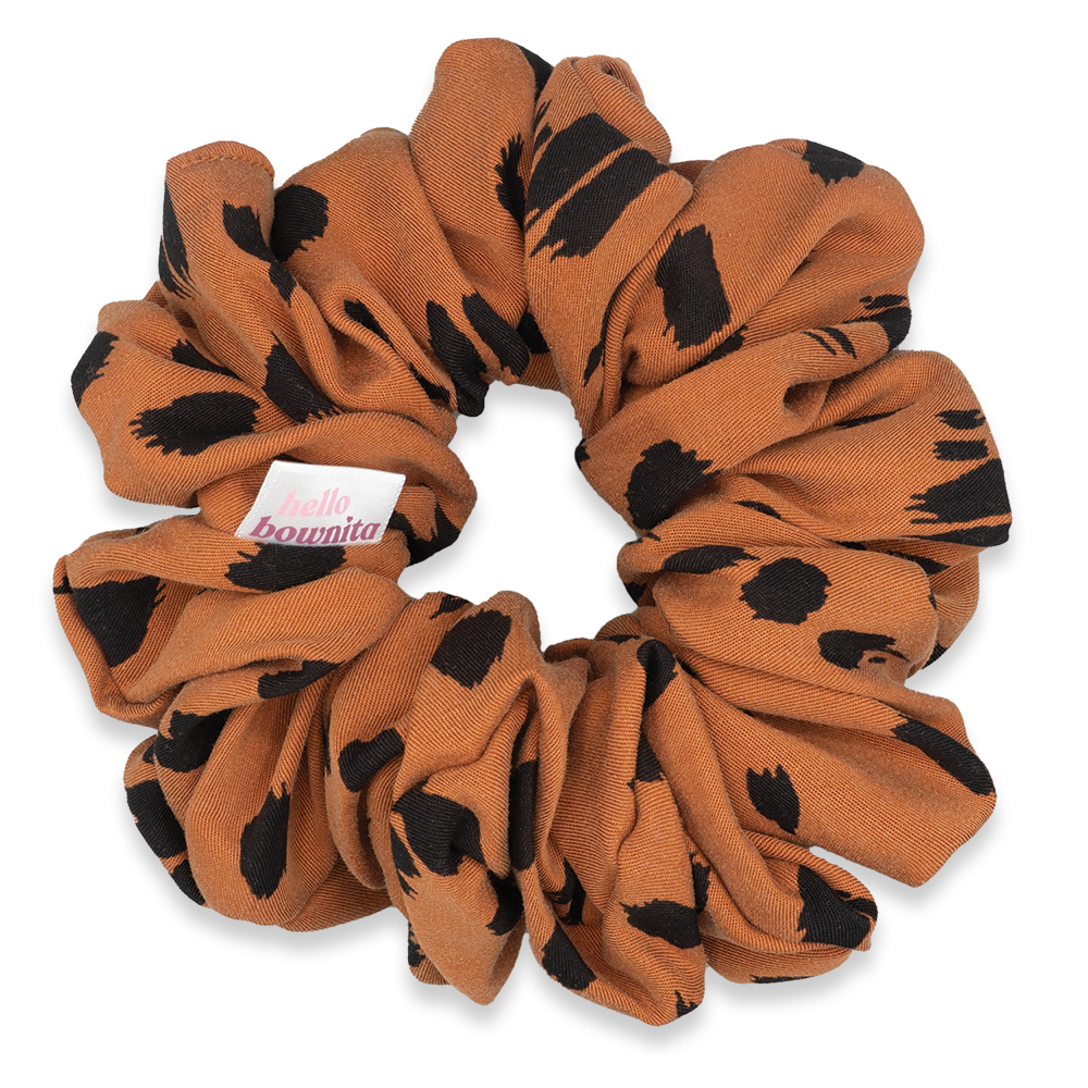 Orange Leopard Oversized Scrunchie