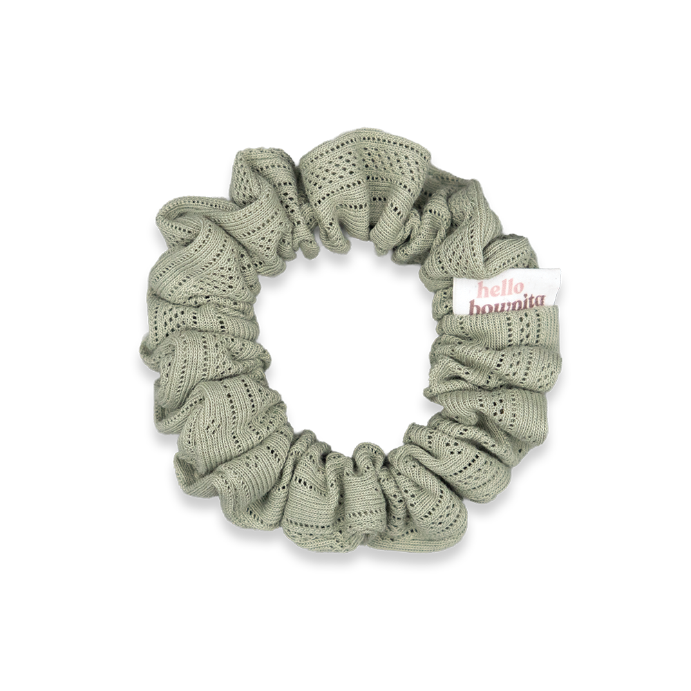 Dusty Green Pointoille Scrunchie | Everyday Collection