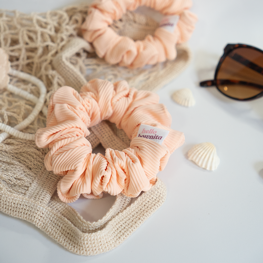 Peach Ribbed Scrunchie | Activewear Collection