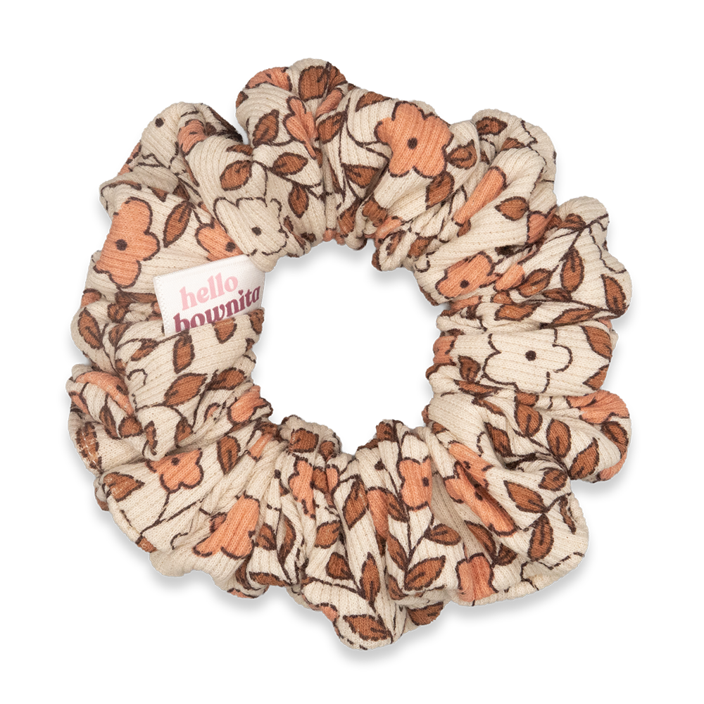 Ribbed Fall Floral Scrunchie| Everyday Collection