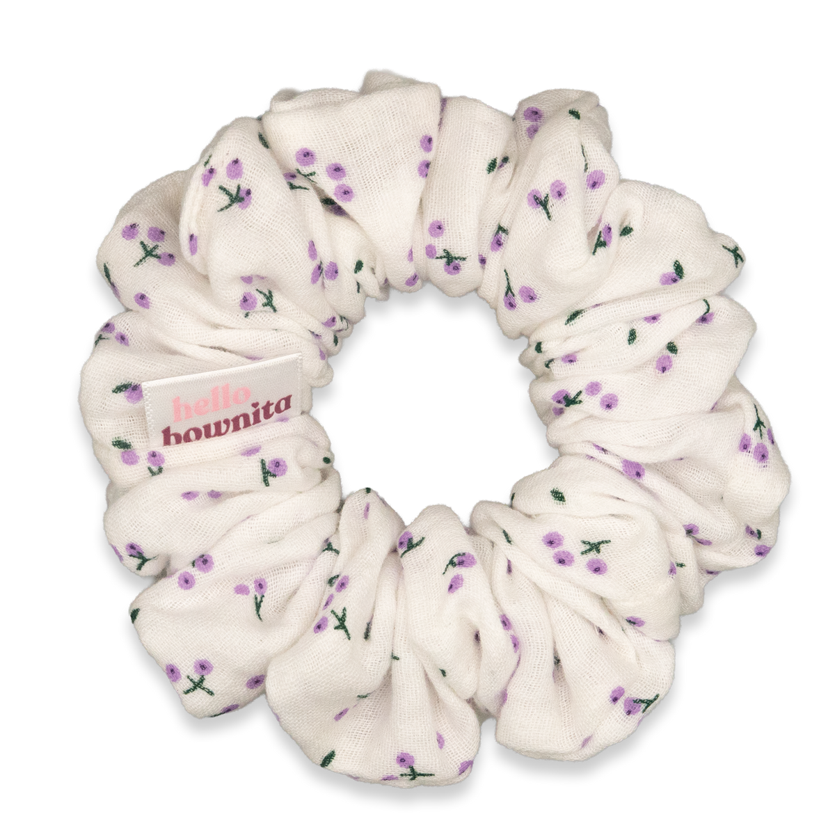 Tiny Purple Berry Gauze Scrunchie | Everyday Collection