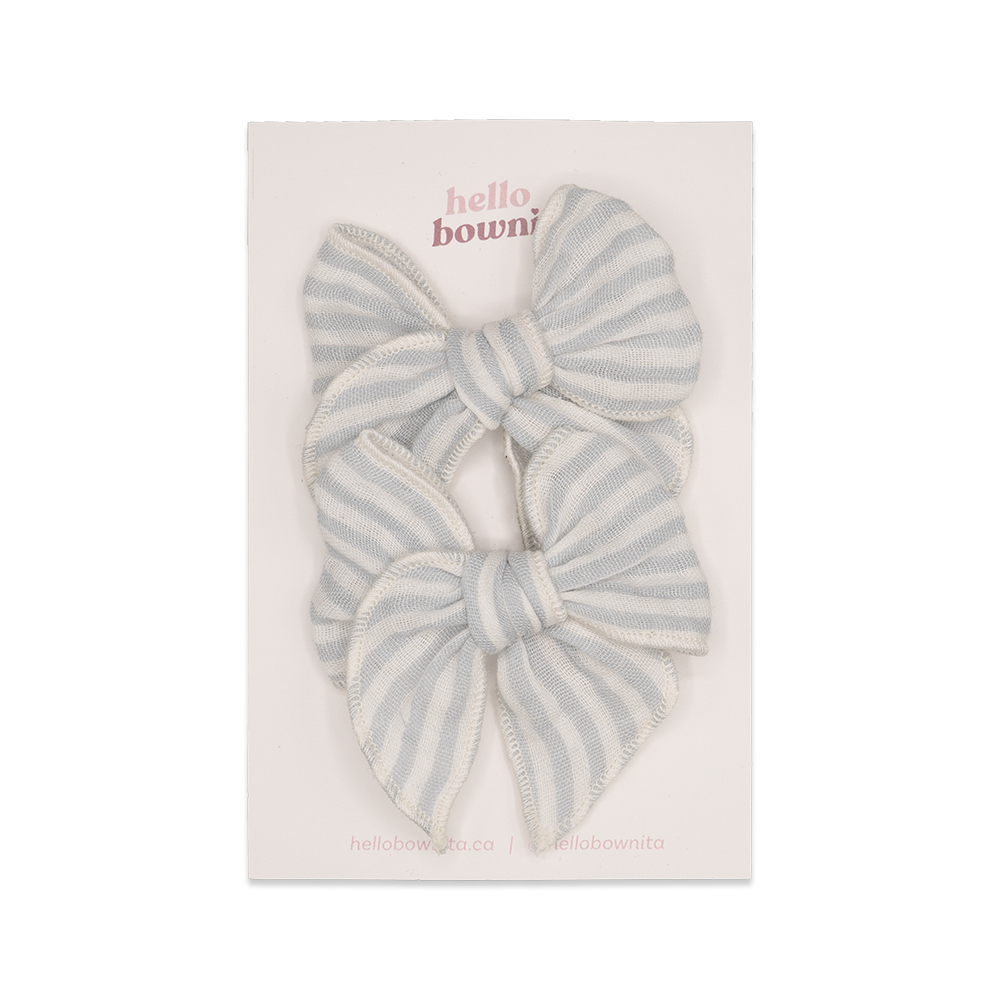 Blue Mist Gauze Bow | Mommy & Me Collection