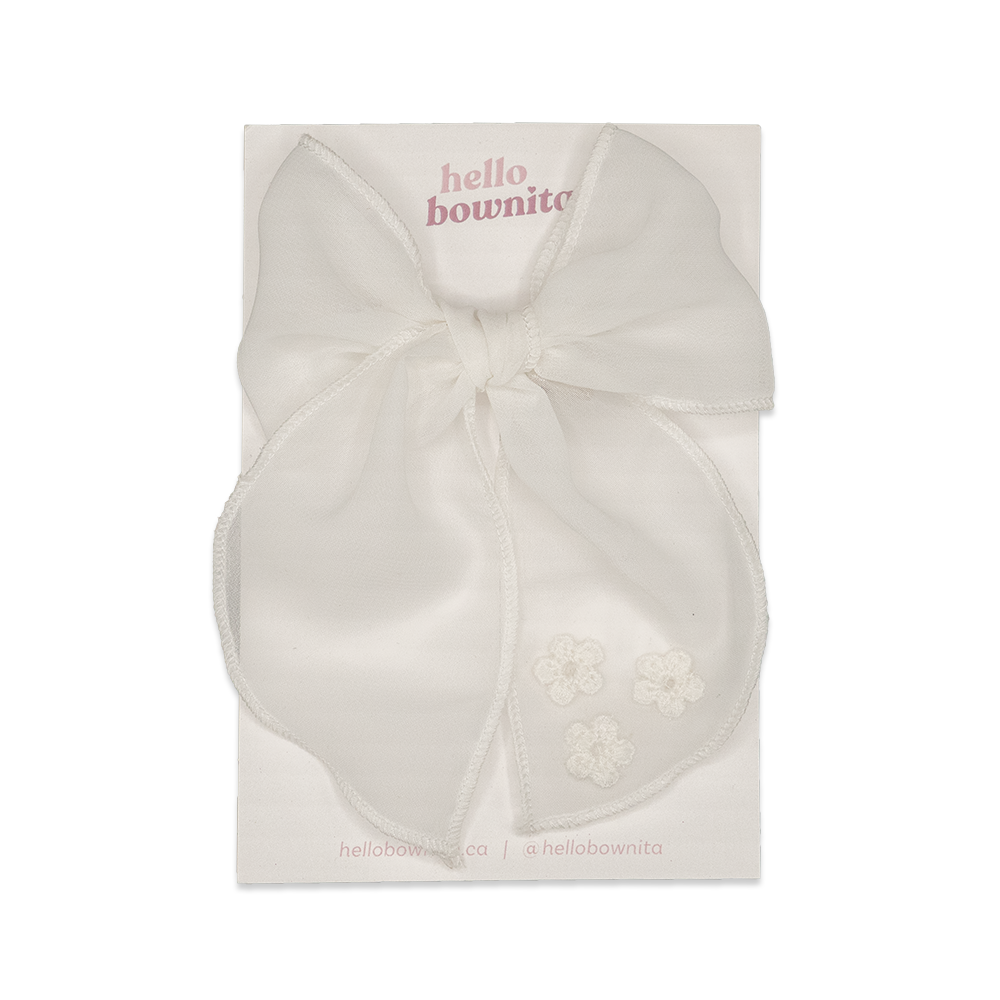 Elegant Floral White Bow | Wedding Collection