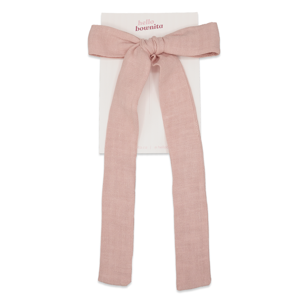 Dusty Pink Linen Bow | Mommy & Me Collection