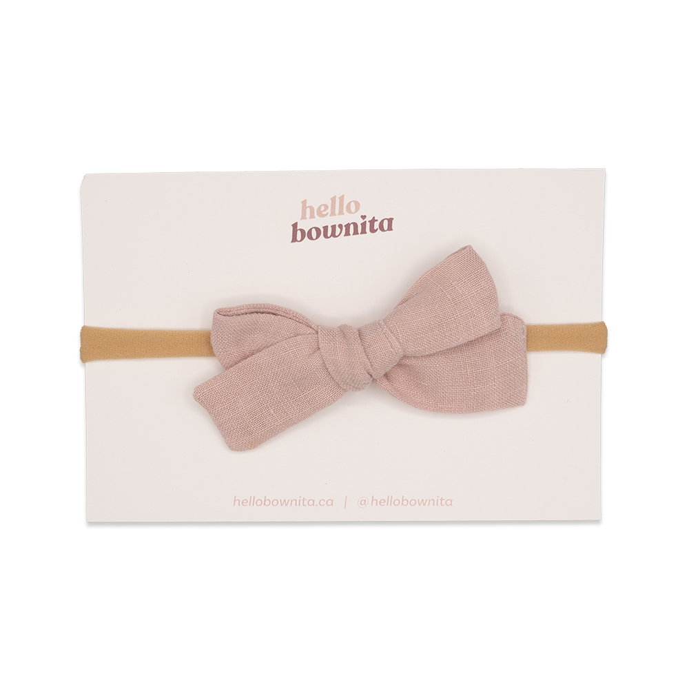Dusty Pink Linen Bow | Mommy & Me Collection