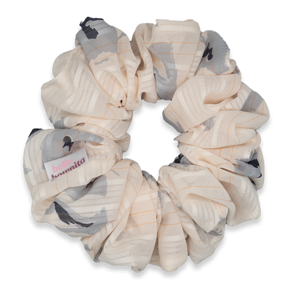 Antique White Floral Oversized Scrunchie