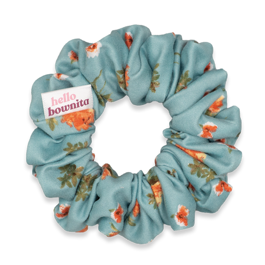 Turquoise Blooms Scrunchie | Everyday Collection