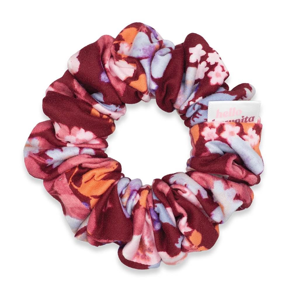 Floral Burgundy Scrunchie | Everyday Collection