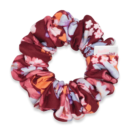 Floral Burgundy Scrunchie | Everyday Collection