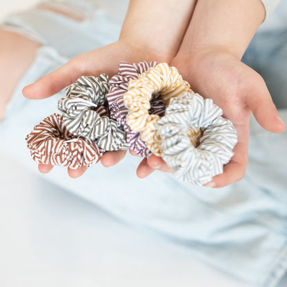 Olive Striped Scrunchie | Everyday Collection