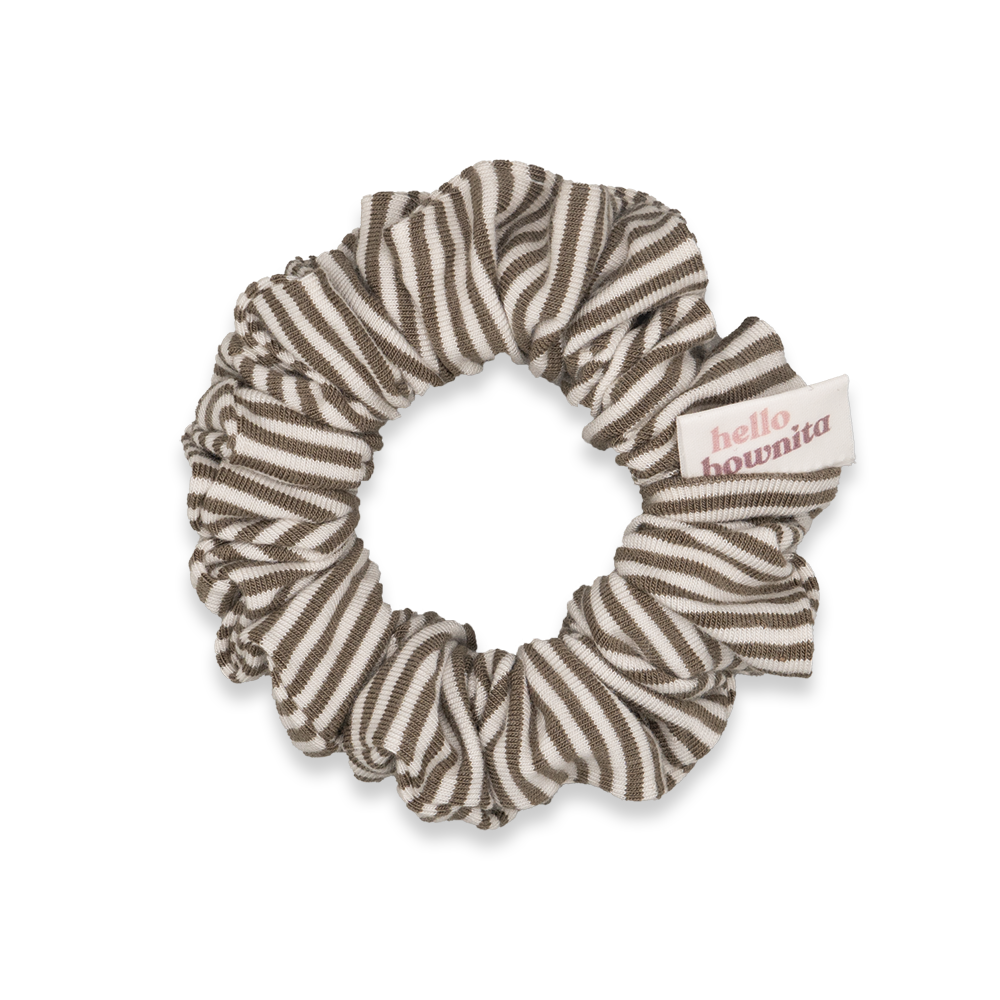 Olive Striped Scrunchie | Everyday Collection