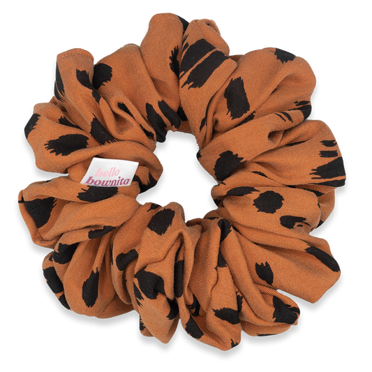 Orange Leopard Oversized Scrunchie