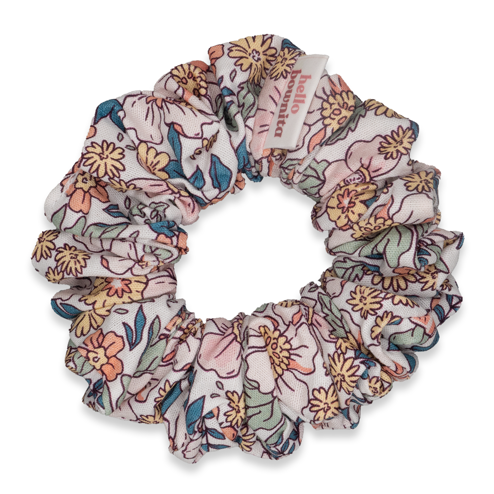 Pastel Floral Scrunchie
