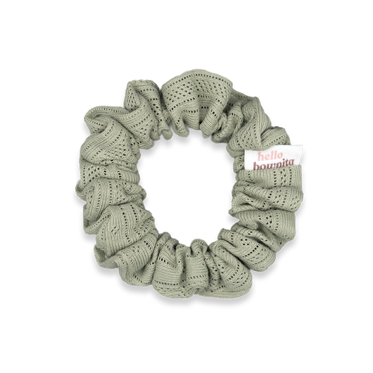Dusty Green Pointoille Scrunchie | Everyday Collection