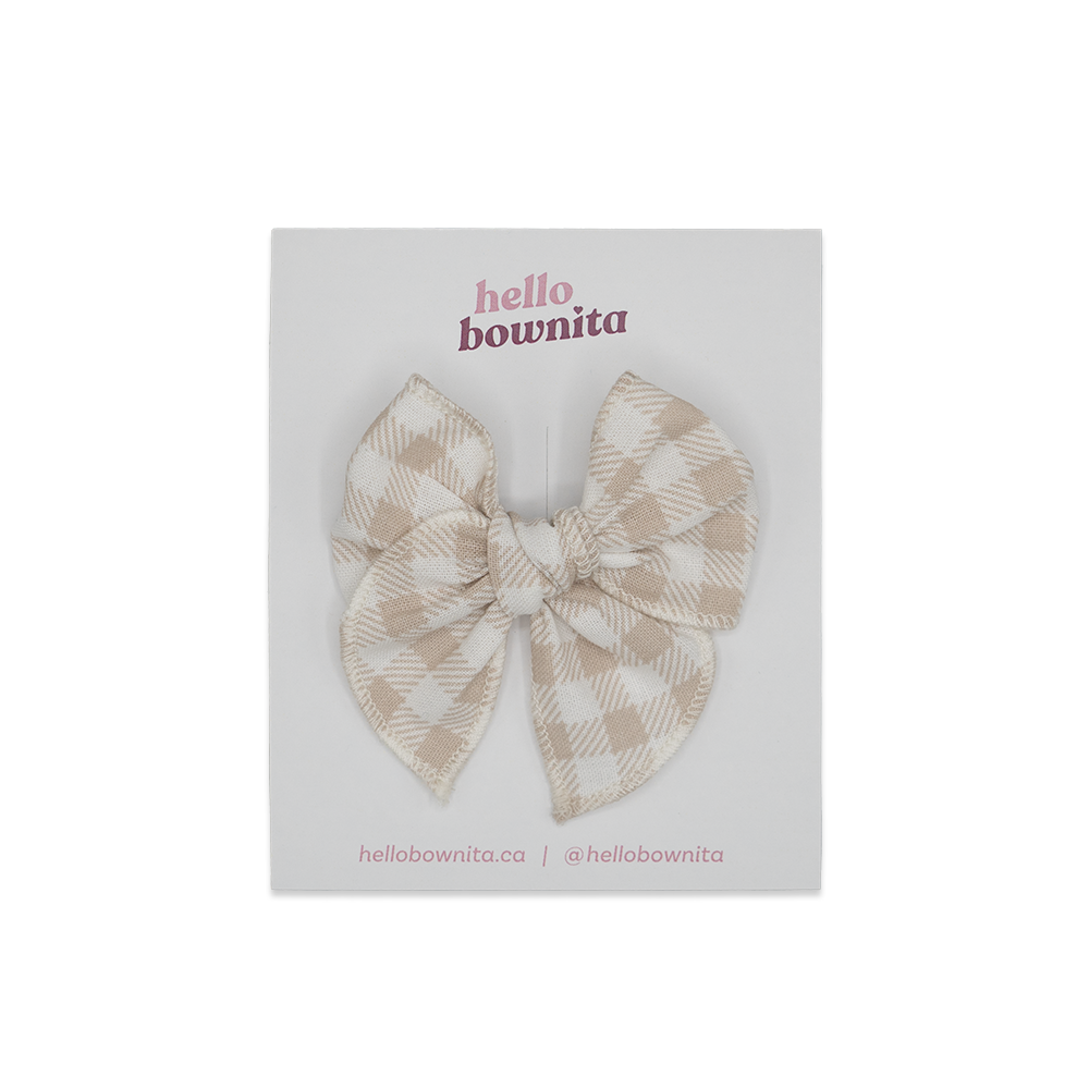 Sand Gingham Bow | Some Bunny Loves You Collection