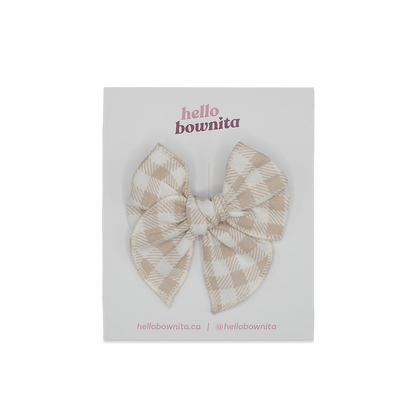 Sand Gingham Bow | Some Bunny Loves You Collection