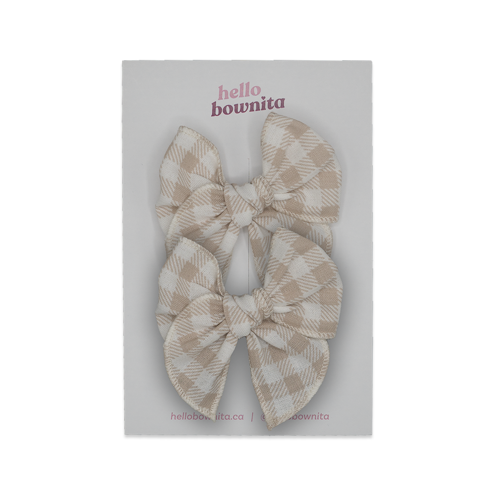 Sand Gingham Bow | Some Bunny Loves You Collection