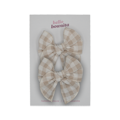 Sand Gingham Bow | Some Bunny Loves You Collection