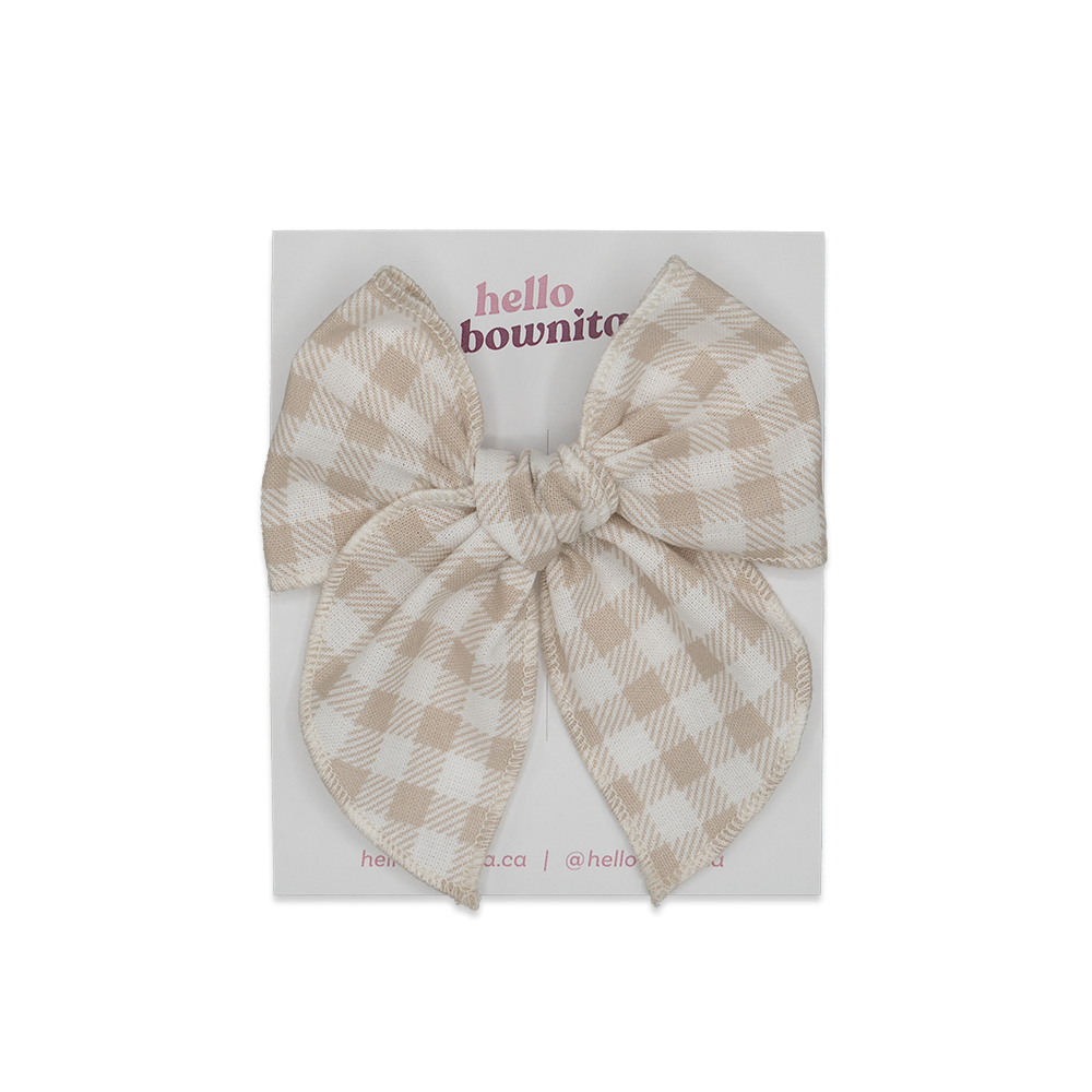 Sand Gingham Bow | Some Bunny Loves You Collection