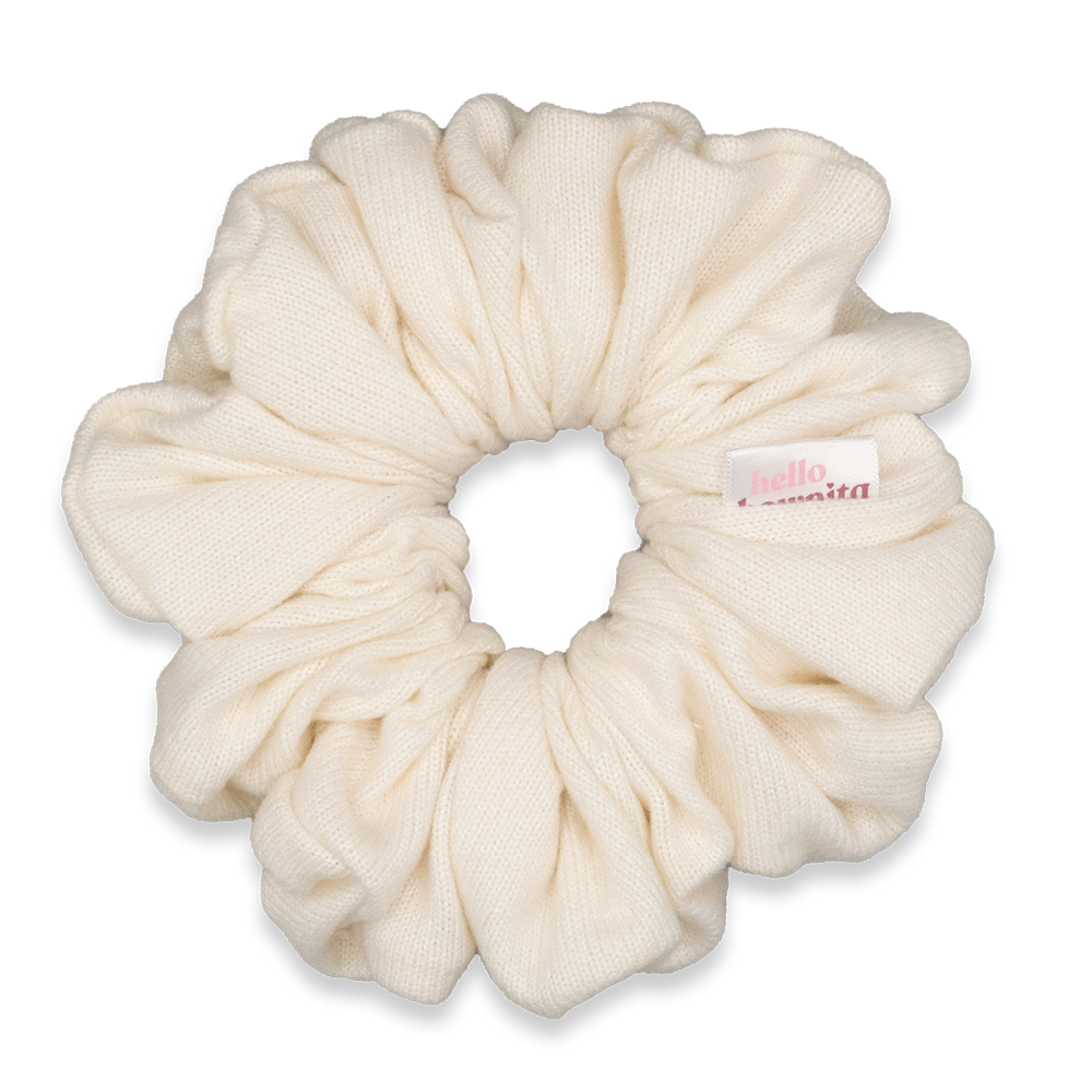 Cozy Almond Oversized Scrunchie