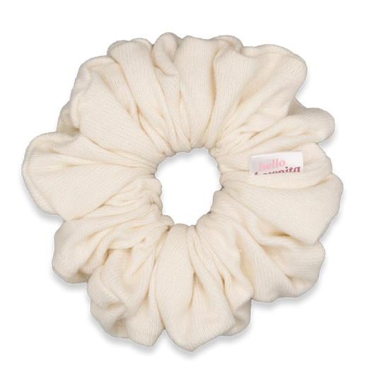 Cozy Almond Oversized Scrunchie