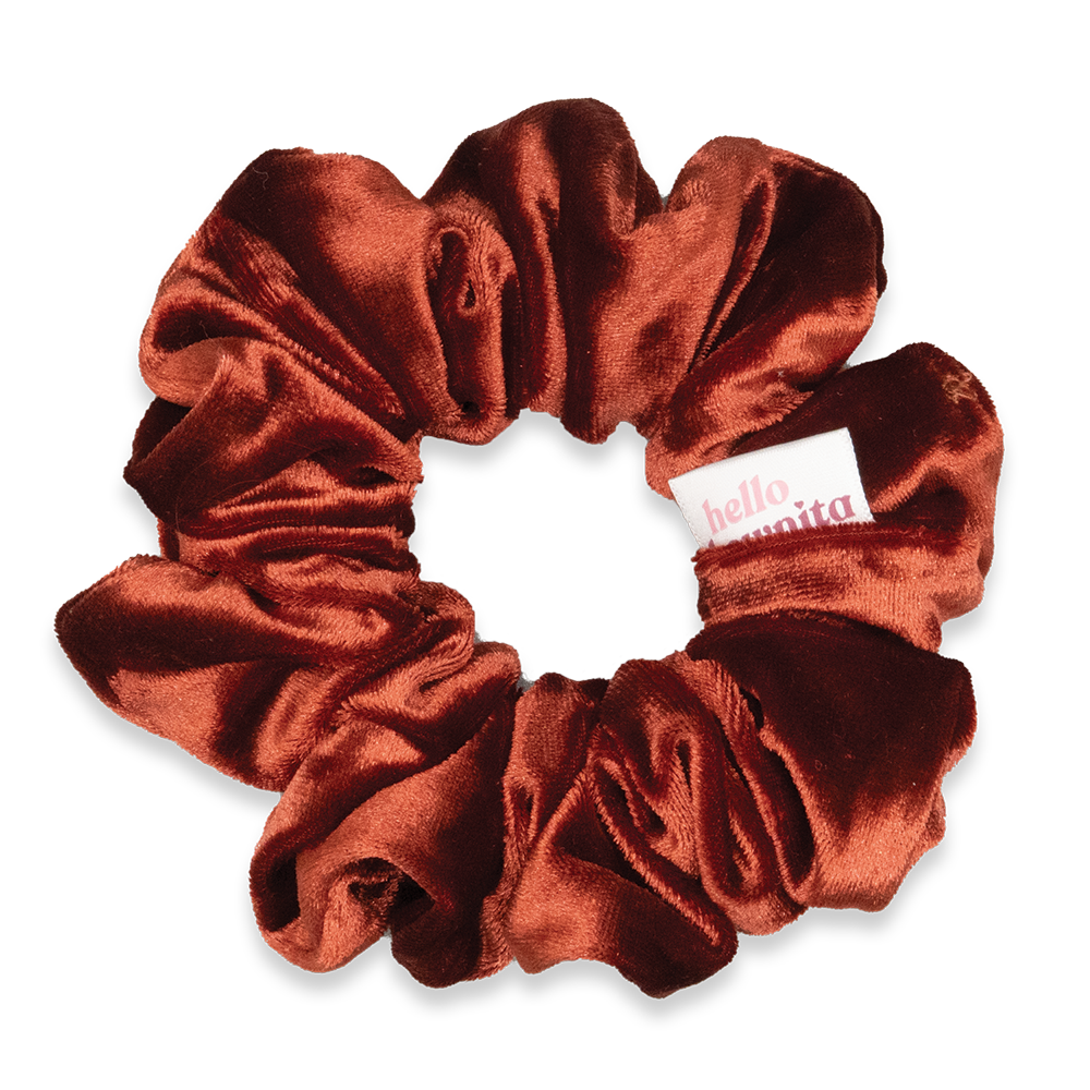 Burnt Orange Velvet Scrunchie