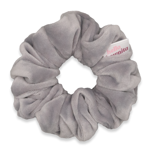 Soft Grey Velvet Scrunchie