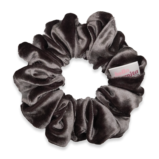 Dark Grey Velvet Scrunchie