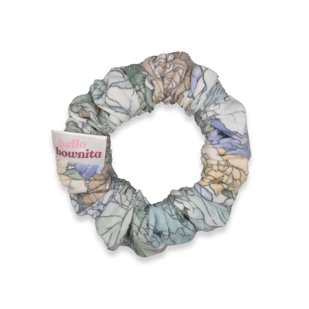 Blue Garden Scrunchie