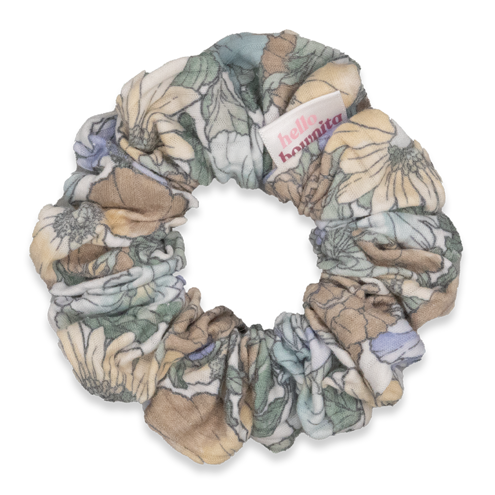 Blue Garden Scrunchie