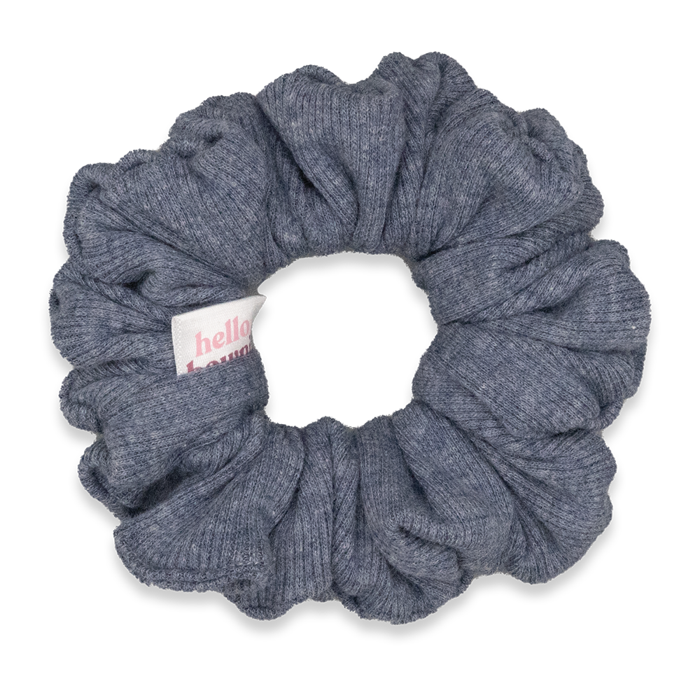 Blue Jean Ribbed Scrunchie