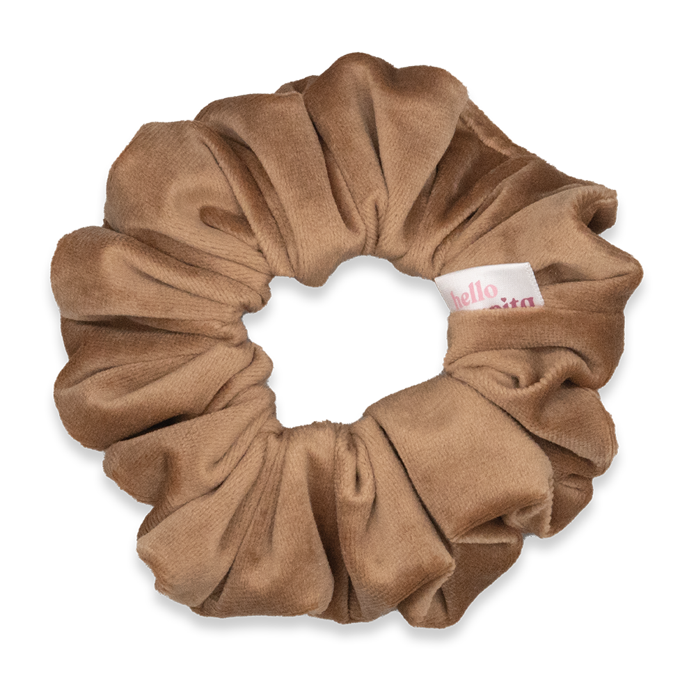 Soft Brown Velvet Scrunchie