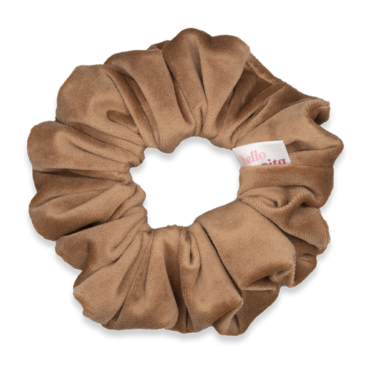 Soft Brown Velvet Scrunchie