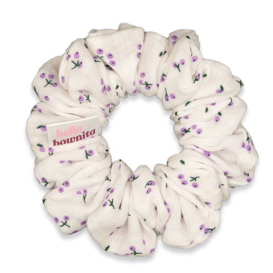 Tiny Purple Berry Gauze Scrunchie | Everyday Collection